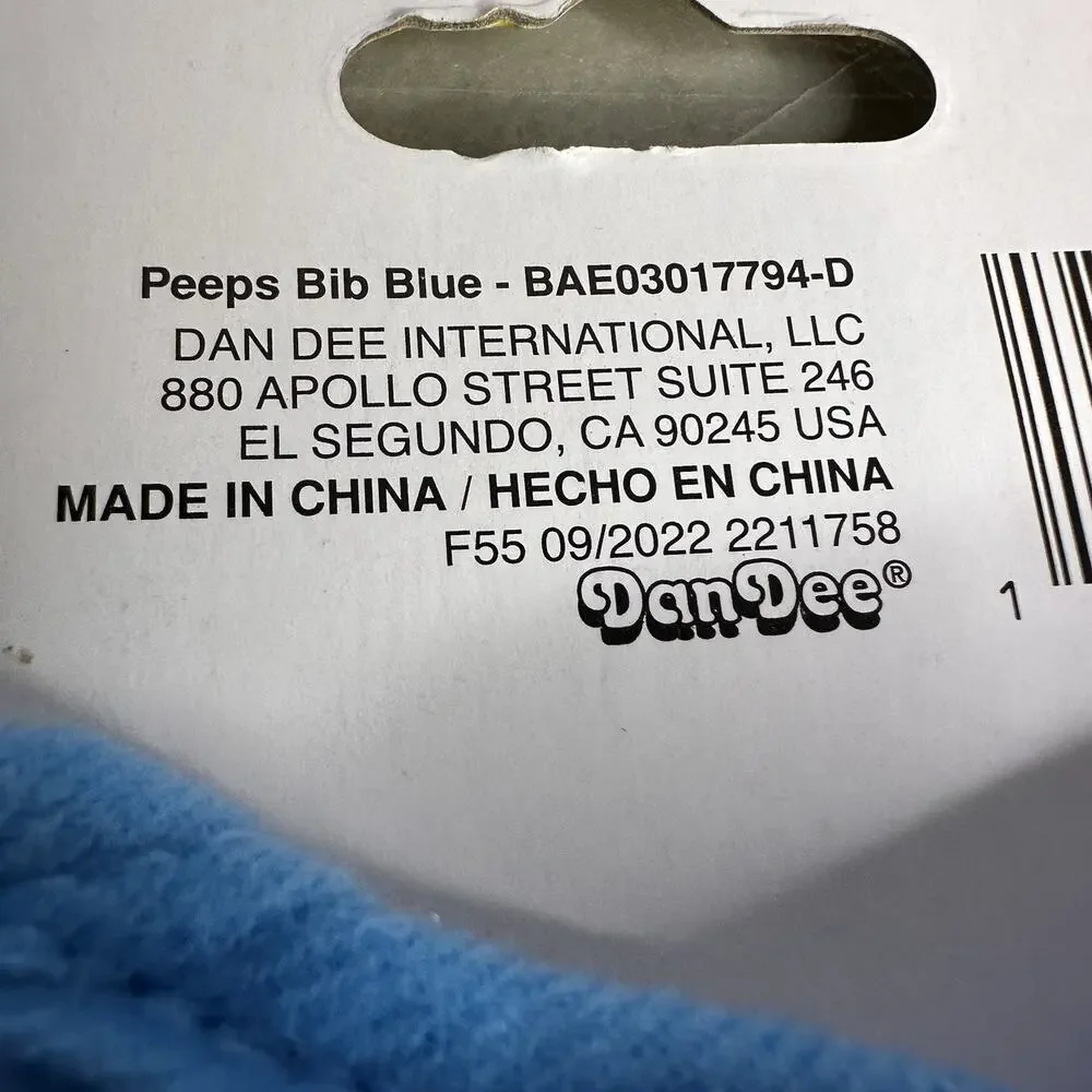 Peeps Blue Easter Baby Bib Chillin’ with My Peeps Lot of 2 Embroidered Bunny